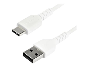 StarTech.com StarTech 2m USB-A auf USB-C Ladekabel - Dauerhaftes USB 2.0 auf USB Typ-C Datenübertragungs- und Schnellladekabel - Robuster TPE-Mantel Aramidfaser, MM, 3A - Weiß (RUSB2AC2MW)