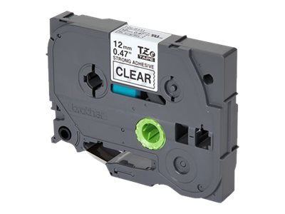 Brother TZe-S131 - Extra starker Klebstoff - schwarz auf durchsichtig - Rolle (1,2 cm x 8 m)