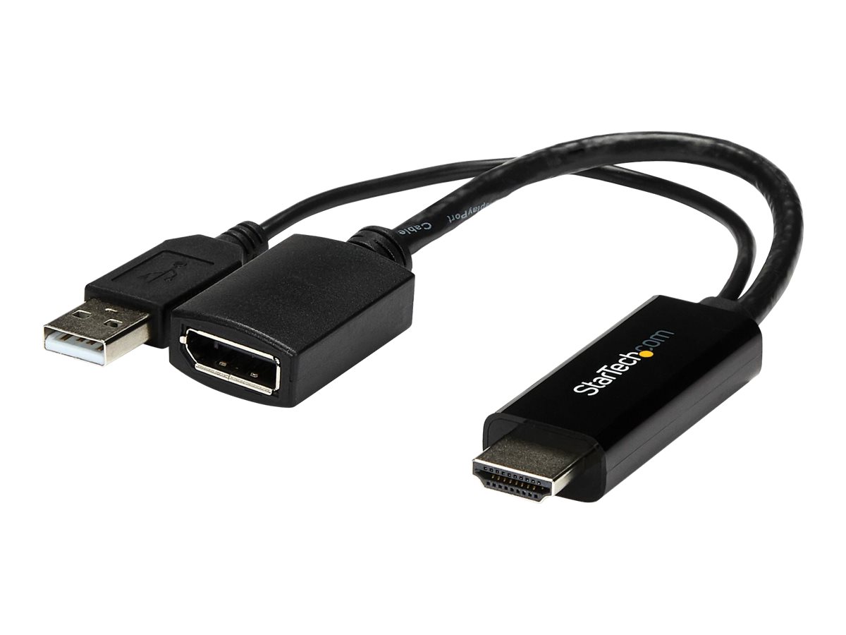 StarTech.com 4K 30Hz HDMI to DisplayPort Video Adapter w USB Power - 6 in - HDMI 1.4 (Male)