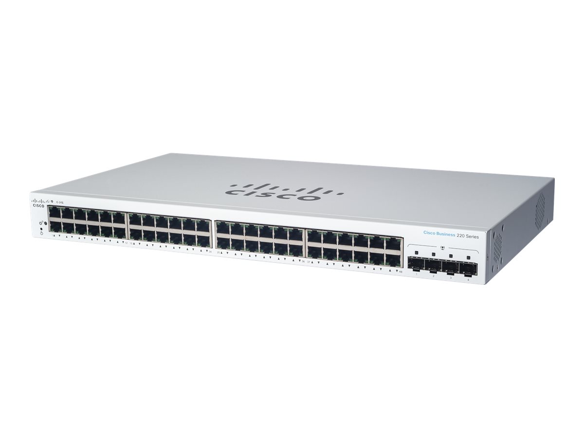 Cisco Business 220 Series CBS220-48P-4X - Switch - Smart - 48 x 101001000 (PoE+)