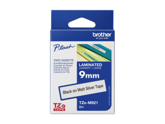 Brother TZe-M921 - Schwarz auf Silber (matt) - Rolle (0,9 cm x 8 m)