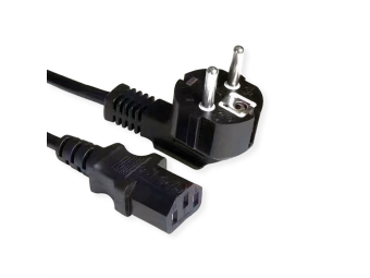 VALUE Netzkabel CEE77 gewinkelt+ IEC-C13gerade 3x1.5mm2 - StromNetzteil - 3 m