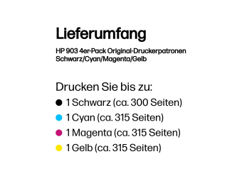 HP 903 - 4er-Pack - Schwarz, Gelb, Cyan, Magenta