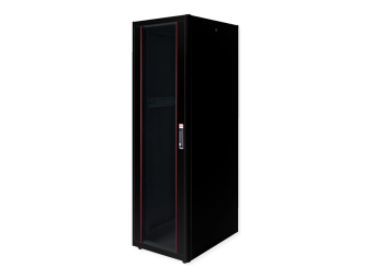 ROLINE Basic - Schrank Netzwerkschrank - glass door 600x800 WxD - RAL 9005 Jet Black - 42HE - 48.3 cm (19)