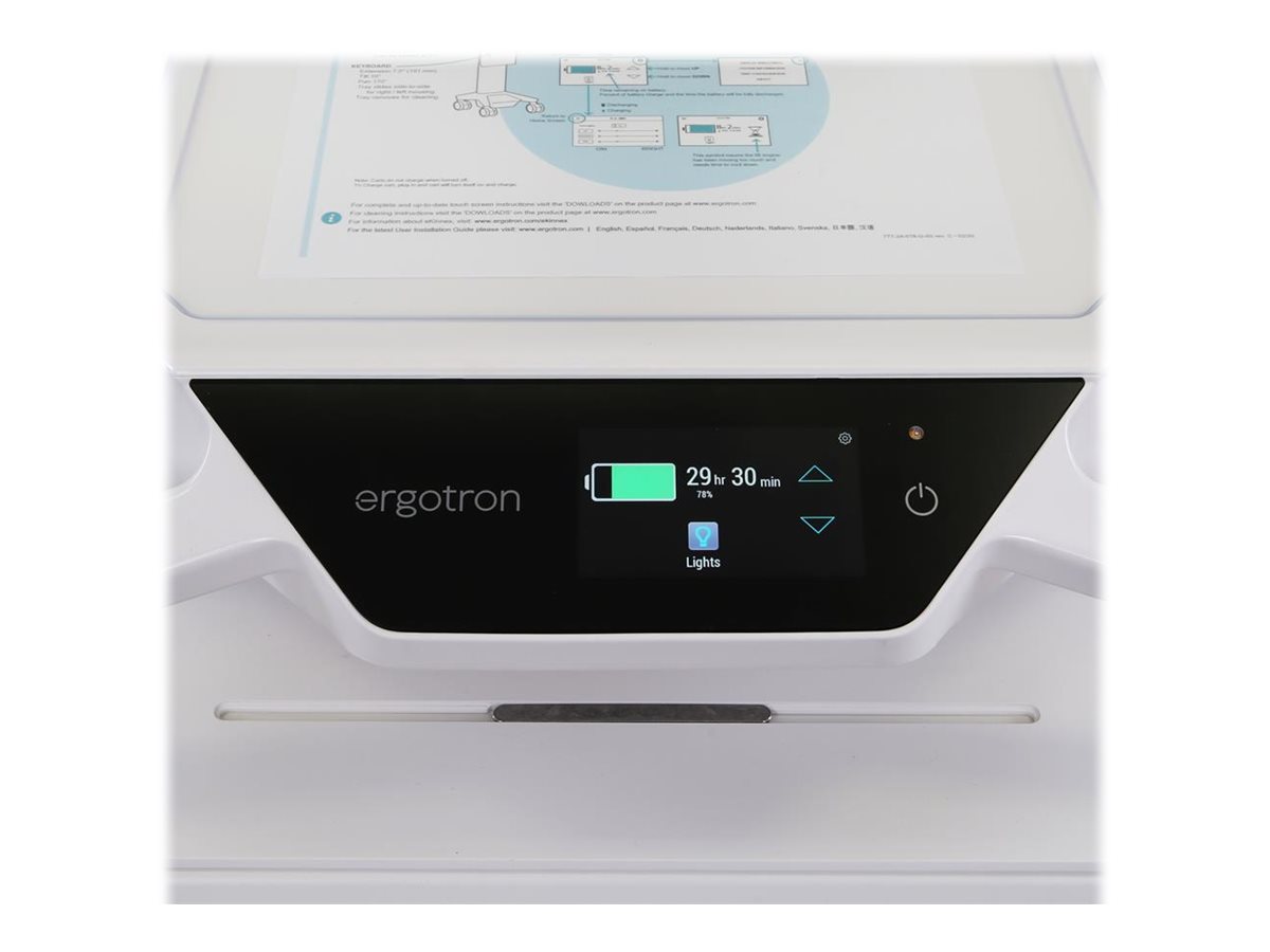 Ergotron CareFit Pro - Wagen - Electric Lift - für LCD-Display  PC-Ausrüstung - medizinisch - weiß, Warm Gray - Bildschirmgröße bis zu 68,6 cm (bis zu 27 Zoll)