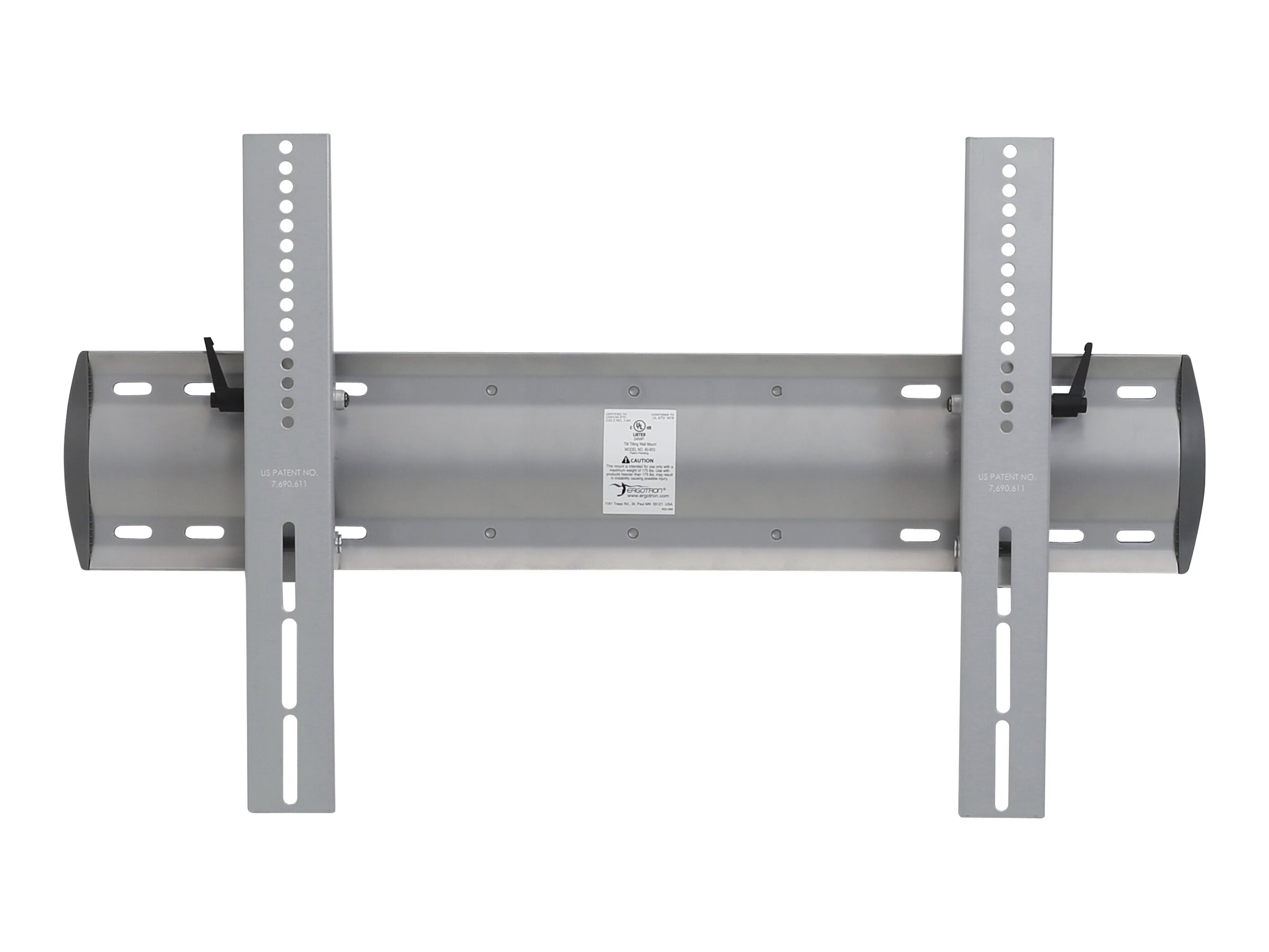 Ergotron Befestigungskit (Kippbare Wandhalterung) - Konstante Krafttechnologie - für Flachbildschirm - XL - Stahl, stranggepresstes Aluminium - Silber - Bildschirmgröße von 106,7 cm (ab 42")