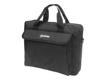 Manhattan London Laptop Bag 14.1", Top Loader, Black, LOW COST, Accessories Pocket, Shoulder Strap (removable)