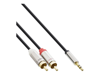 InLine Slim Audio Kabel Klinke 35mm Stecker an 2x Cinch Stecker - 10m