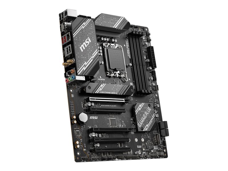 MSI B760 GAMING PLUS WIFI - Motherboard - ATX - LGA1700 Sockel - B760 Chipsatz - USB 3.2 Gen 1, USB 3.2 Gen 2, USB-C 3.2 Gen2 - 2.5 Gigabit LAN, Wi-Fi 6E, Bluetooth - Onboard-Grafik (CPU erforderlich)