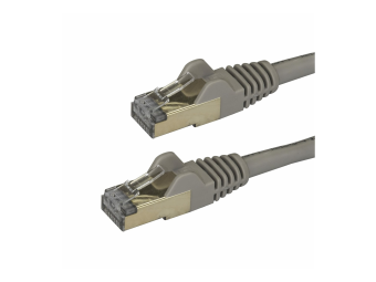 StarTech.com 7.5m CAT6A Ethernet Cable, 10 Gigabit Shielded Snagless RJ45 100W PoE Patch Cord, CAT 6A 10GbE STP Network Cable wStrain Relief, Grey, UL Certified WiringTIA - Category 6A - 26AWG (6ASPAT750CMGR)
