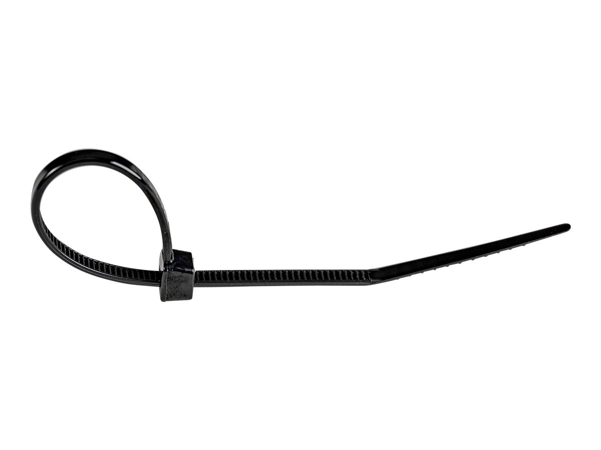 StarTech.com Kabelbinder 150x3 mm - Selbstsichernde Nylon-Kabelbinder mit Gebogener Spitze, Bündeldurchmesser bis zum 39 mm, 18 kg Zugfestigkeit, 94V-2UL, 100 Stück - Schwarz (CBMZT6B)