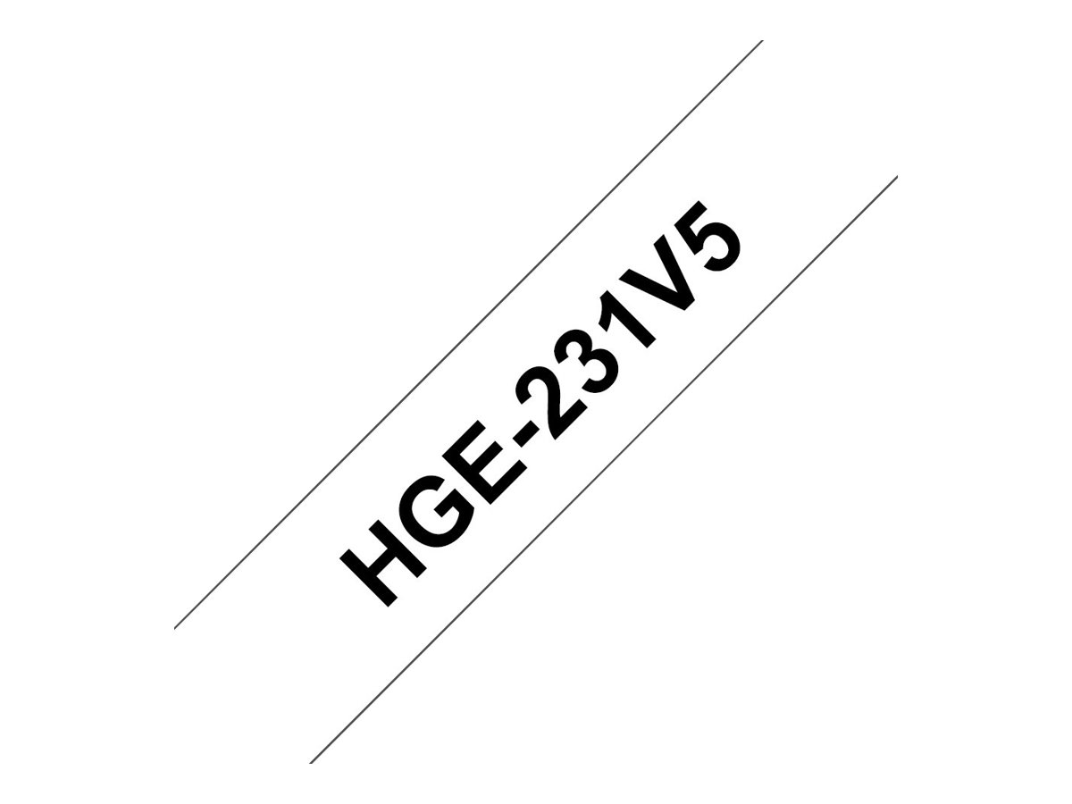 Brother HGE-231V5 - Schwarz auf Weiß - Rolle (1,2 cm x 8 m)