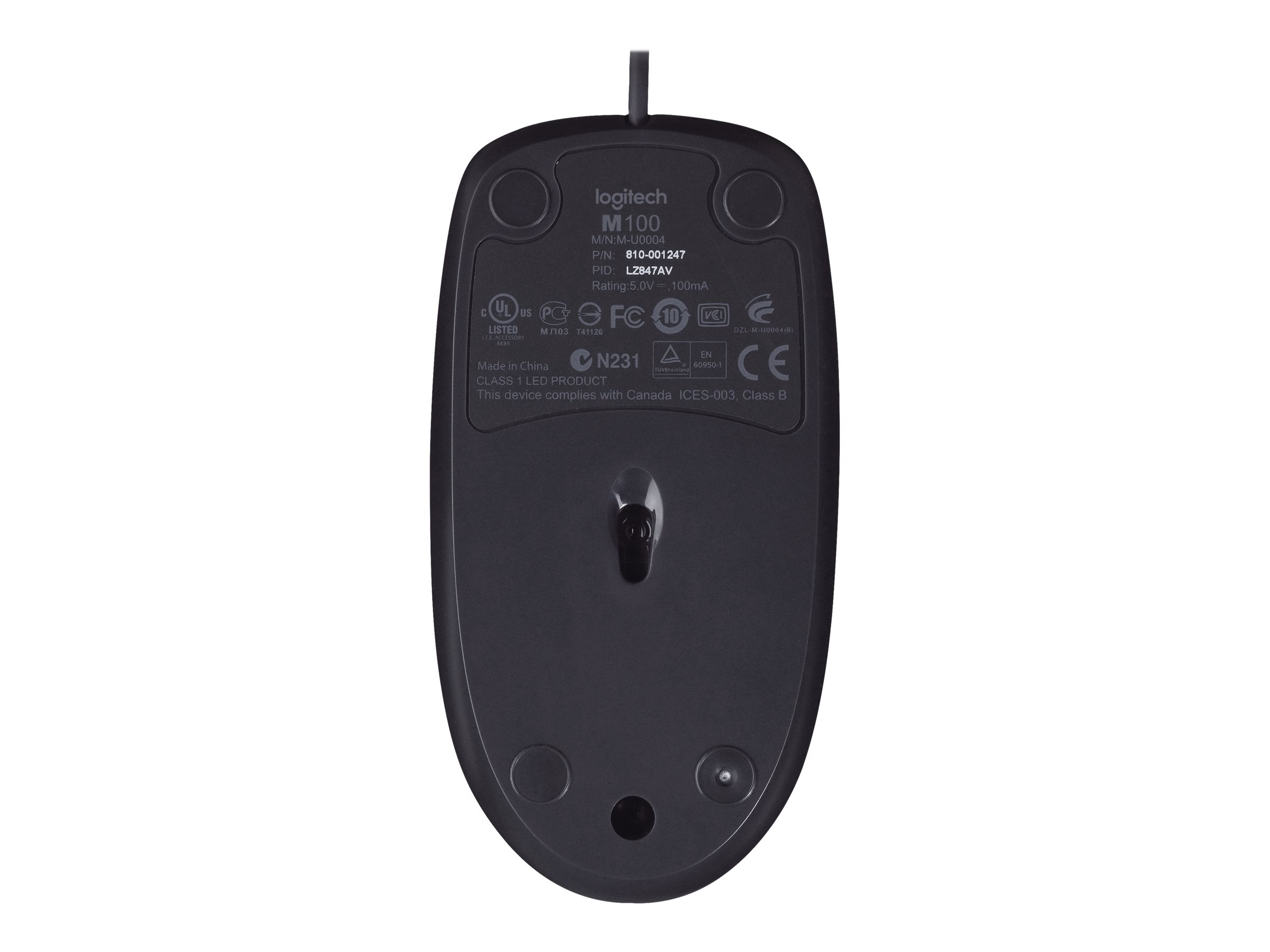 Logitech M100 - Maus - Vollformat - rechts- und