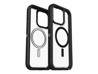 OtterBox Defender Series XT - Hintere Abdeckung für Mobiltelefon - widerstandsfähig - kompatibel mit MagSafe - Polycarbonat, Kunstfaser - Dark Side (transparentschwarz)