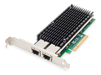 DIGITUS 2-Port 10 Gigabit Ethernet Netzwerkkarte RJ45 PCI Express Intel Chipsatz