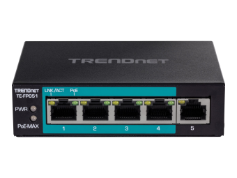 TRENDnet TE-FP051 - Switch - unmanaged - 4 x 10100 (PoE+)