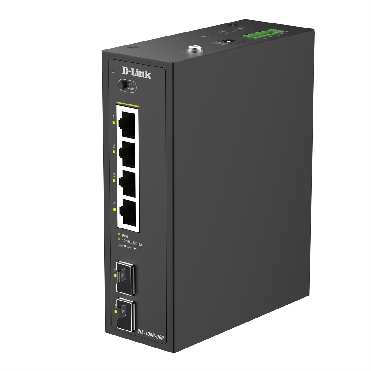 D-Link DIS 100G-06P - Switch - industriell - unmanaged - 4 x 101001000 (PoE)