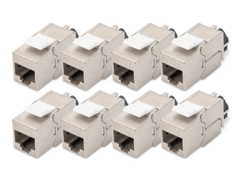 DIGITUS CAT 6A Keystone Modul, geschirmt mit intelligentem Kabelmanager - 8 Stk.