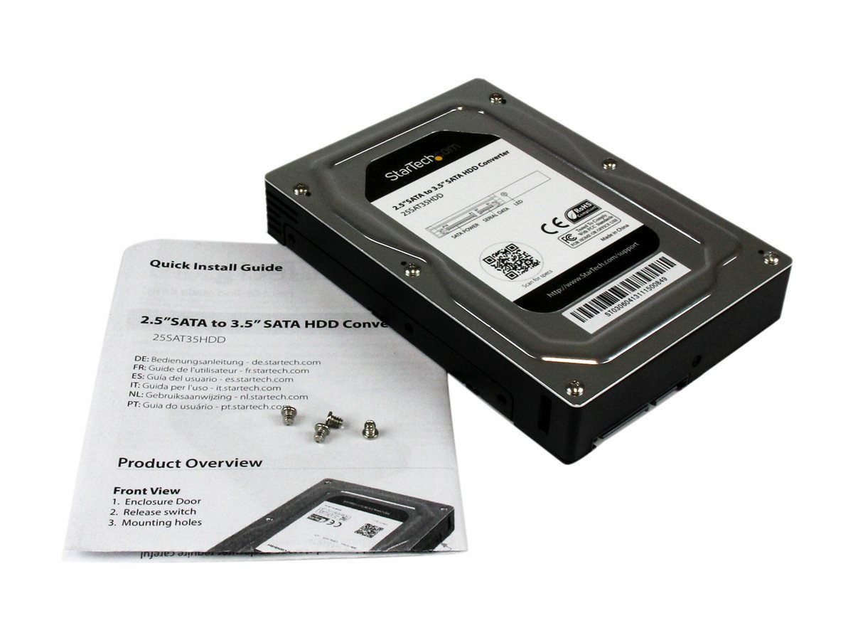 StarTech.com 2,5 auf 3,5 Aluminium SATA Festplattengehäuse für HDDSSD bis 12,5mm - 6,4cm auf 8,9cm (2,53,5 Zoll)