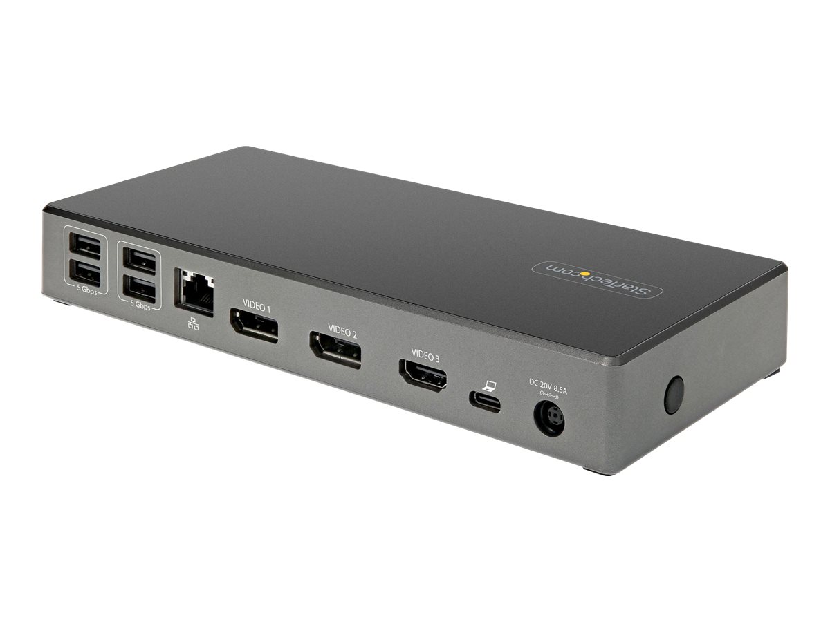 StarTech.com USB-C Dock - Dreifach 4K Monitor - USB Typ-C Dockingstation - 100 W PD 3.0 - DP 1.4 Alt Mode & DSC, 2x DisplayPort 1.4HDMI 2.0 - 6xUSB (2x 10Gbps)