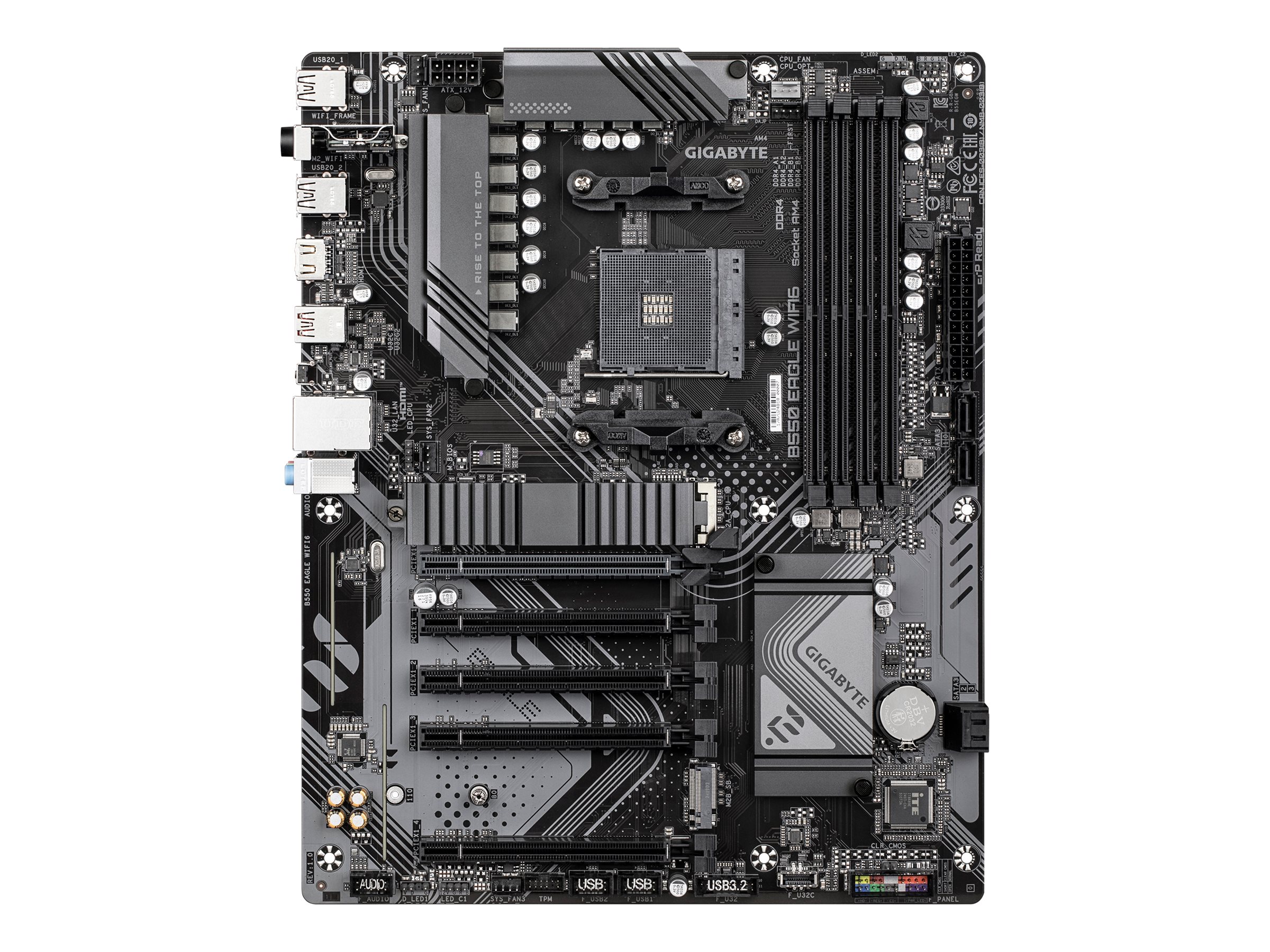 Gigabyte B550 EAGLE WIFI6 - Motherboard - ATX - Socket AM4 - AMD B550 Chipsatz - USB-C 3.2 Gen 1, USB 3.2 Gen 2, USB 3.2 Gen 1 - Bluetooth, Wi-Fi 6E, Gigabit LAN - Onboard-Grafik (CPU erforderlich)