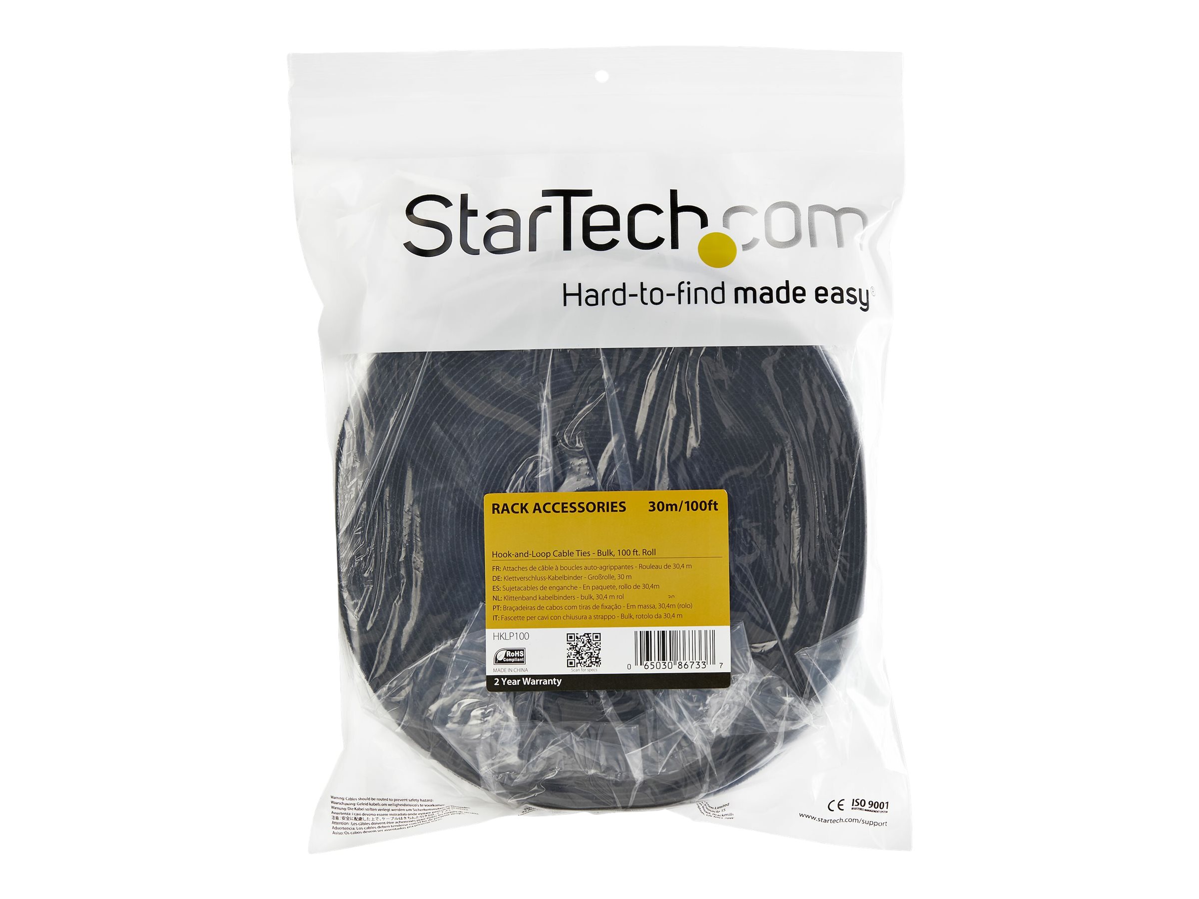 StarTech.com Startech Klettverschluss 30m Rolle - Schwarz