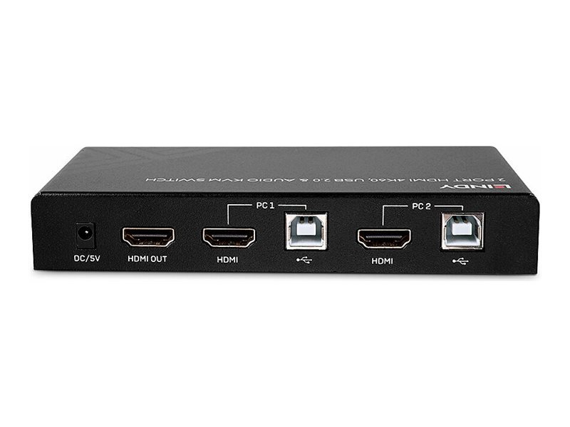Lindy KVM-Audio-USB-Switch - HDMI 4K60, USB