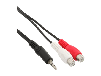 InLine CinchKlinke Kabel - 2x Cinch Buchse an 3,5mm Klinke Stecker - 1m
