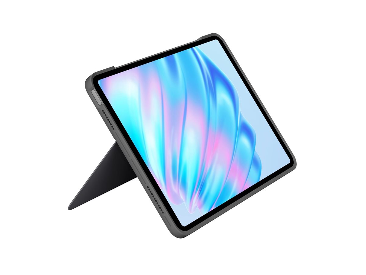 Logitech Combo Touch - Tastatur und Foliohülle - mit Trackpad - hintergrundbeleuchtet - Apple Smart connector - QWERTY - Spanisch - Oxford Gray - für Apple 13-inch iPad Air (M2, M3)