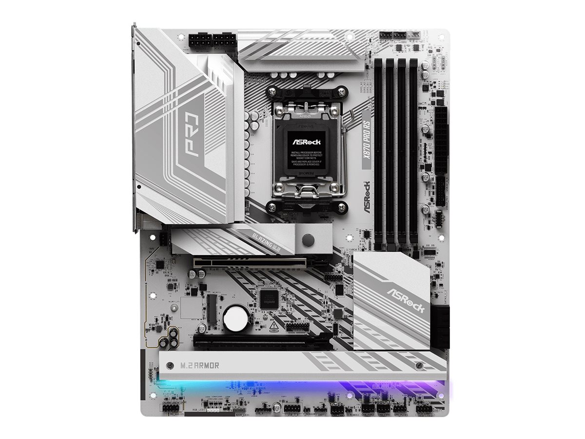 ASRock X870 Pro RS - Motherboard - ATX - Socket AM5 - AMD X870 Chipsatz - USB4, USB 3.2 Gen 1, USB-C 3.2 Gen 2x2 - 2.5 Gigabit LAN - Onboard-Grafik (CPU erforderlich)