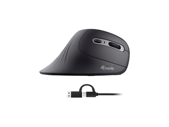 Equip Ergonomische Maus USB-A-C Stker Rechts schwarz - Maus - 6 Tasten