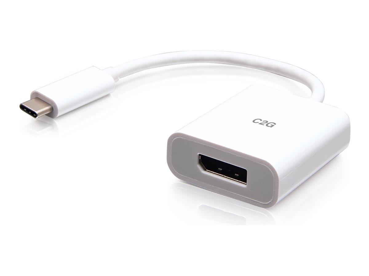 C2G USB-C to DisplayPort Adapter Converter - 4K 60Hz - White - Videoadapter - 24 pin USB-C (M)