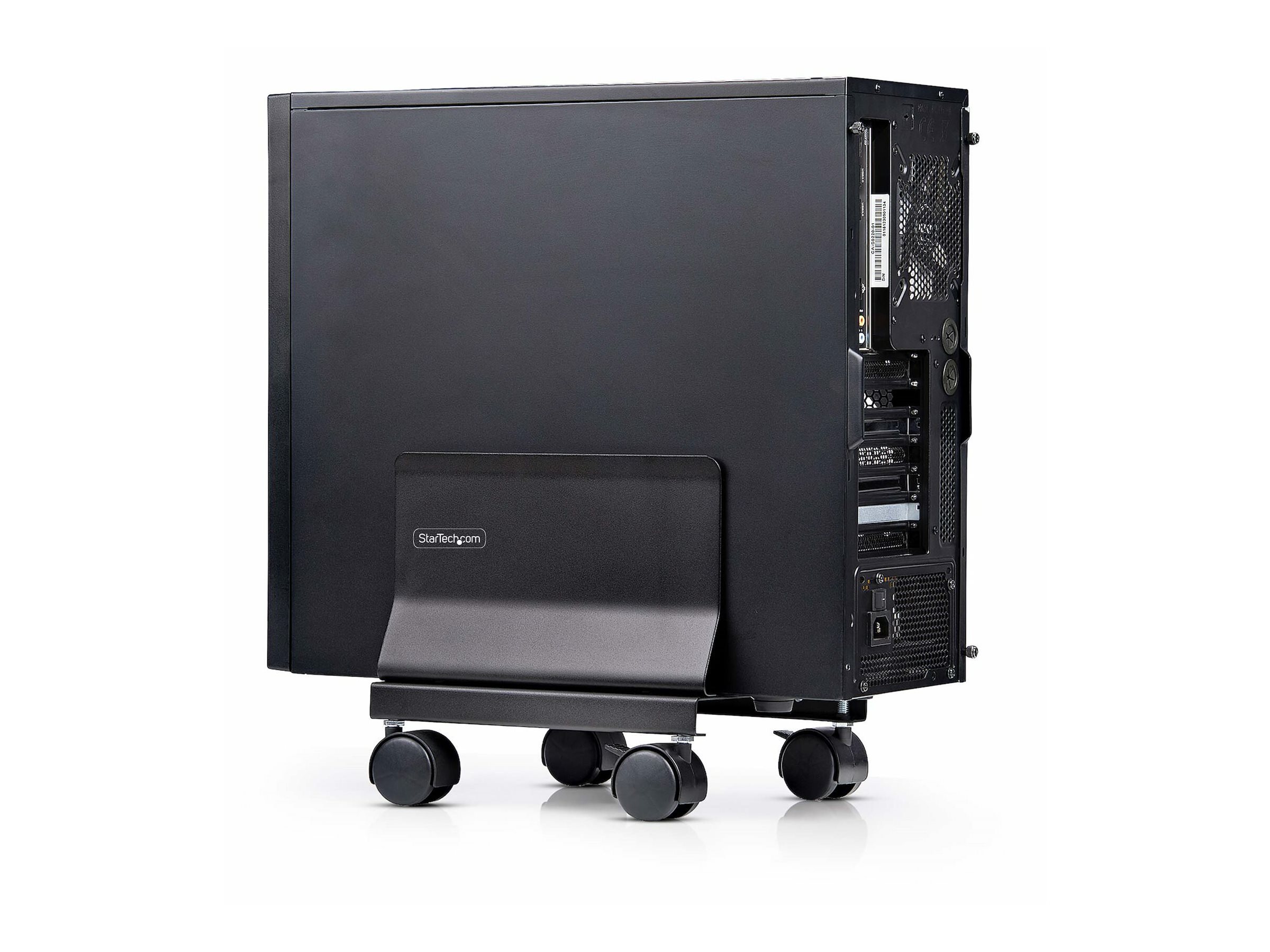 StarTech.com Computer Tower Cart Rolling CPU Caddy w Wheels, Adjustable