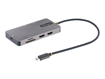 StarTech.com USB C Multiport Adapter USB C auf Dual HDMI Video 4K 60Hz 5Gbits USB-A Hub 100W PD Pass-throughGbESD-MicroSD Kartenleser ReiseadapterLaptop Dockingstation (120B-USBC-MULTIPORT)