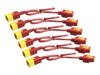 APC Stromkabel - IEC 60320 C19 Verriegelung bis IEC 60320 C20 Verriegelung - 16 A - 1.22 m - Rot (Packung mit 6)