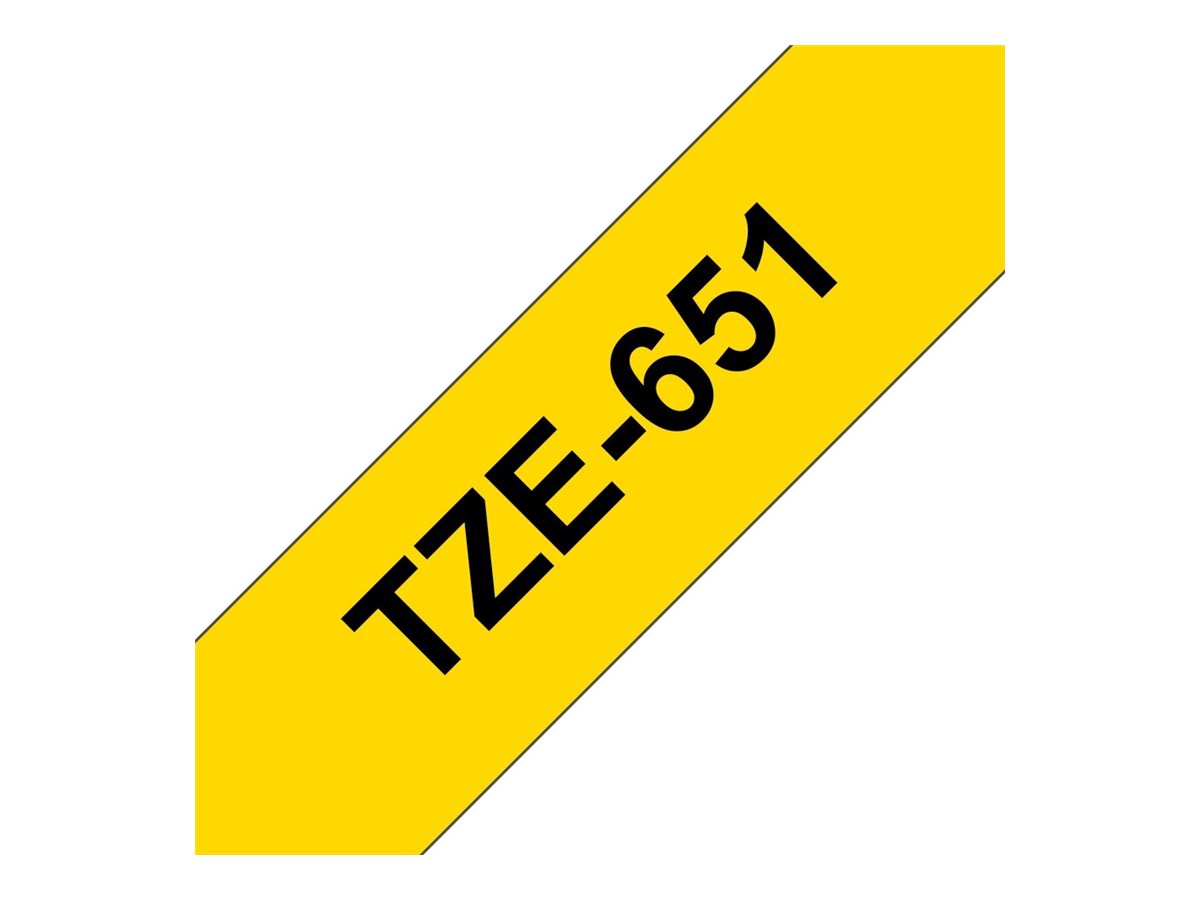 Brother TZe-651 - Selbstklebend - Schwarz auf Gelb - Rolle (2,4 cm x 8 m)