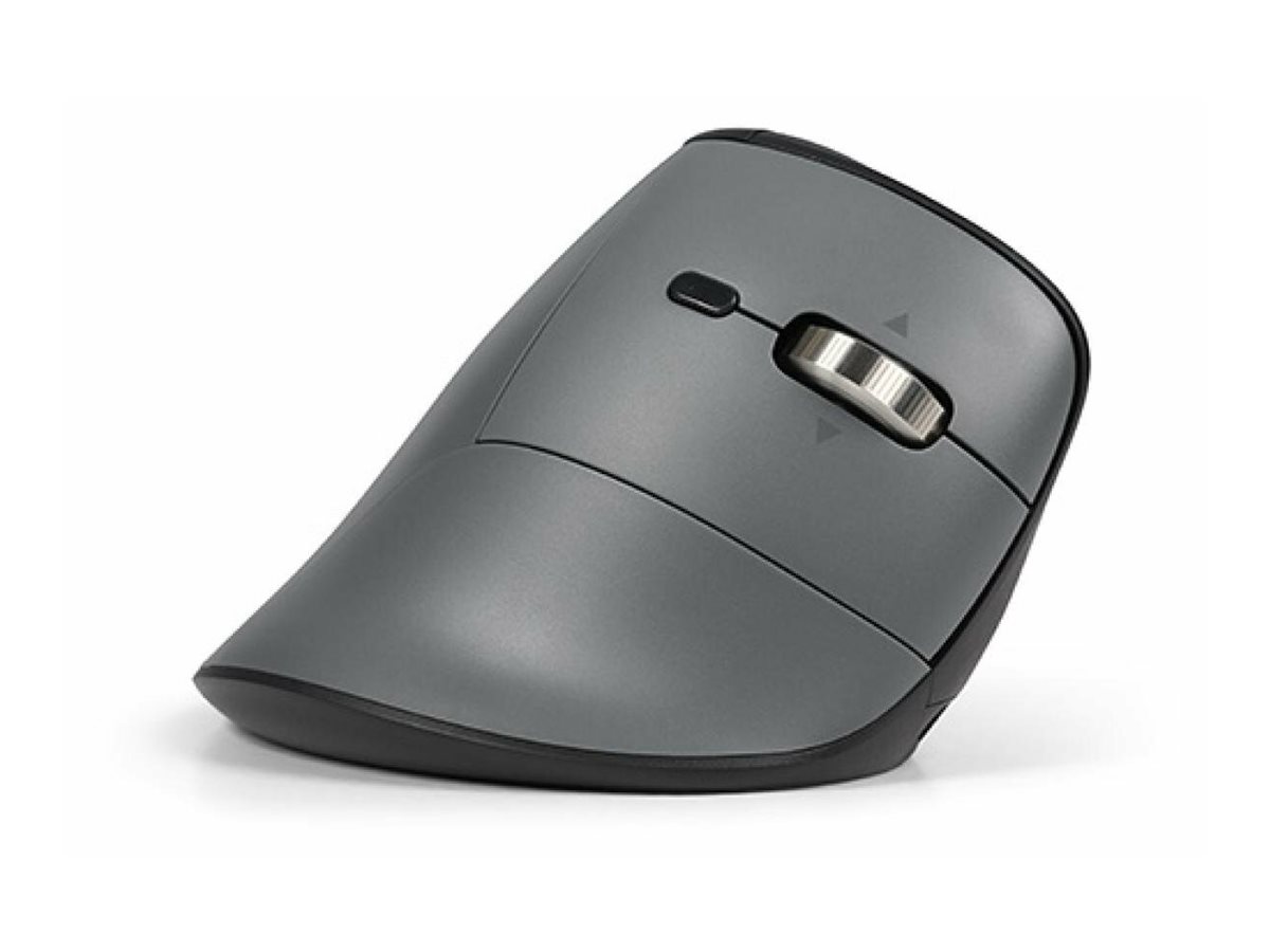 Bakker FastForward - Vertikale Maus - high-speed scroll, tilt wheel, silent click - ergonomisch - Für Rechtshänder - optisch - 8 Tasten - kabellos, kabelgebunden - 2.4 GHz, USB-C, Bluetooth 5.1 - kabelloser Empfänger (USB)
