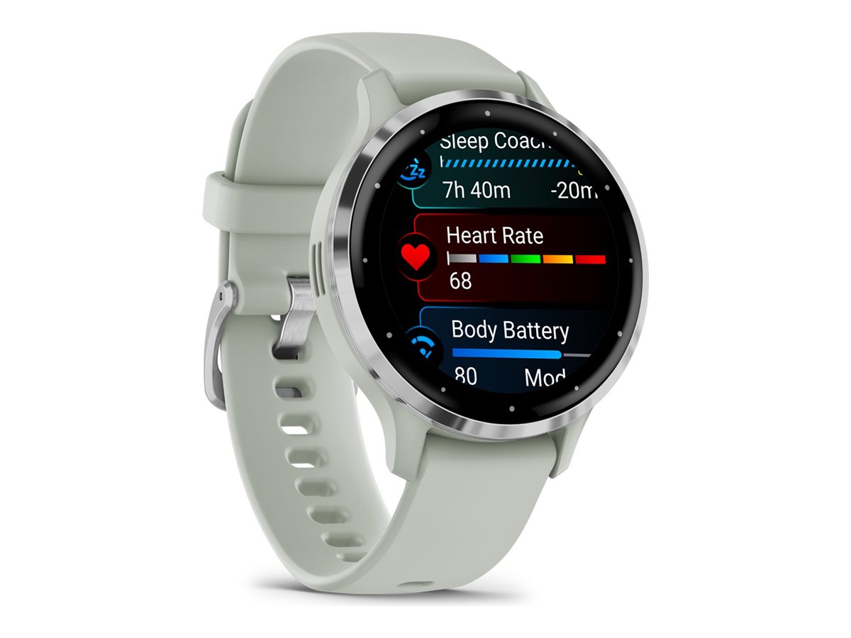 Garmin Venu 3S - 41 mm - Sage Gray - intelligente Uhr mit Band - Silikon - Handgelenkgröße 110-175 mm - Anzeige 3.04 cm (1.2")