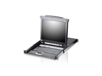 ATEN 17 LCD KVMP Switch with Spanish Keyboard - KVM-Umschalter - 8-Port