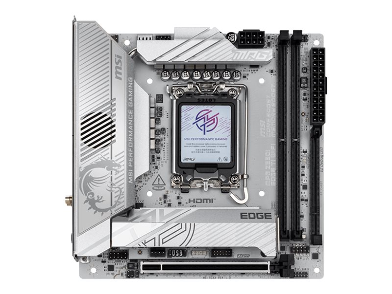 MSI MPG Z890I EDGE TI WIFI - Motherboard - Mini-ITX - LGA1851-Sockel - Z890 Chipsatz - USB4, USB 3.2 Gen 1, USB 3.2 Gen 2, USB-C 3.2 Gen 2x2, USB-C 3.2 Gen2 - 5 Gigabit Ethernet, Wi-Fi 7, Bluetooth - Onboard-Grafik (CPU erforderlich)