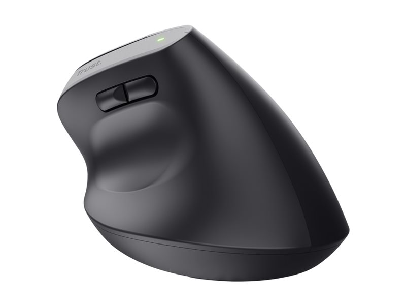 Trust Bayo+ - Vertikale Maus - ergonomisch - Für Rechtshänder - optisch - 6 Tasten - kabellos - 2.4 GHz - kabelloser Empfänger (USB)