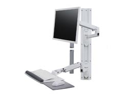 Ergotron LX Wall Mount System - Befestigungskit (Wandarm, Maushalterung, Tastaturarm, 2 Kabelkanäle, Handgelenkkissen, Wandschiene 10", Wandschiene 34")