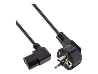 InLine 25er B-Pack Netzkabel - Schutzk. gew.  C13 rechts abgew. - schwarz - 3m