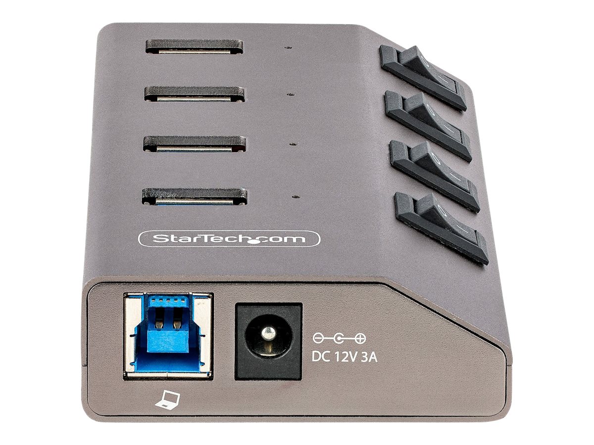 StarTech.com 4-Port Self-Powered USB-C Hub with Individual OnOff Switches, USB 3.0 5Gbps Expansion Hub wPower Supply, DesktopLaptop USB-C to USB-A Hub, 4x BC 1.2 (1.5A)