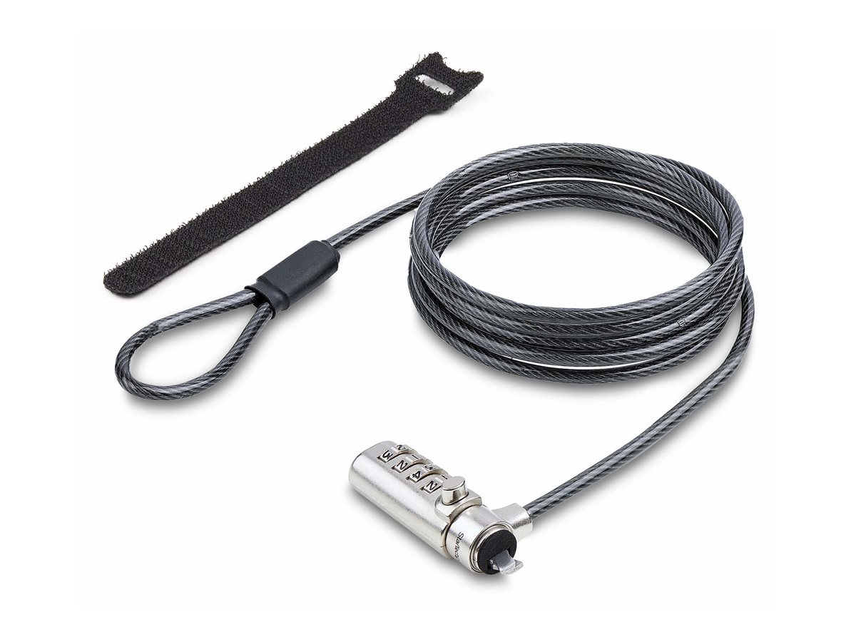 StarTech.com Slim Lock Noble Wedge Slot Compatible, 6.6ft Locking Cable