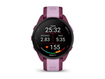 Garmin Forerunner 165 Music - Berry - Sportuhr mit Band - Silikon - Flieder - Handgelenkgröße 126-203 mm - Anzeige 3 cm (1.2")