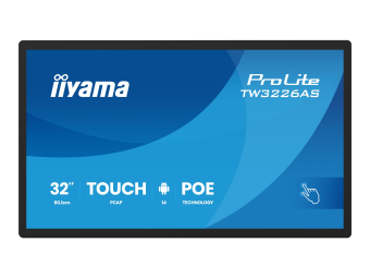 Iiyama ProLite TW3226AS-B3P - Android-PC - Touchscreen-PC - 1 RK3576 - RAM 4 GB - SSD - eMMC 32 GB - Mali-G52 MC3 - 1GbE, Wi-Fi 6, Bluetooth 5.3 - WLAN 802.11abgnacax, Bluetooth 5.3 - Android 14 - Monitor LED 80.1 cm (31.5")