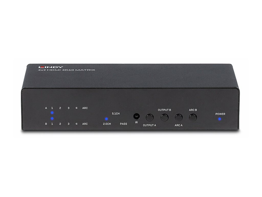 Lindy 4x2 HDMI 2.0 18G Matrix Switch - VideoAudio-Schalter