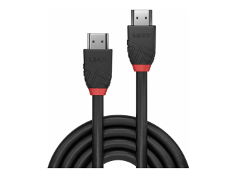 Lindy Black Line - HDMI-Kabel - HDMI männlich zu HDMI männlich - 1 m - Dreifachisolierung - Schwarz - rund, 8K60Hz (7680 x 4320)