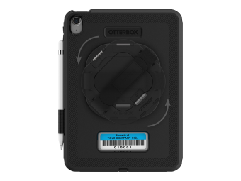 OtterBox Defender Series - Hintere Abdeckung für Tablet - widerstandsfähig - mit Ständer & Handschlaufe - Schwarz - für Apple 10.9-inch iPad (10. Generation)